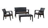 Rainbow Outdoor Alaska 4-Piece Seating Set with Cushions-Anthracite