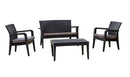 Rainbow Outdoor Alaska 4-Piece Seating Set with Cushions-Anthracite