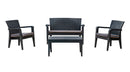 Rainbow Outdoor Alaska 4-Piece Seating Set with Cushions-Anthracite