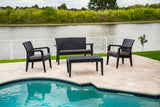 Rainbow Outdoor Alaska 4-Piece Seating Set with Cushions-Anthracite