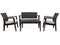 Rainbow Outdoor Alaska 4-Piece Seating Set with Cushions-Anthracite