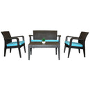 Rainbow Outdoor Alaska 4-Piece Seating Set with Cushions-Anthracite