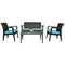 Rainbow Outdoor Alaska 4-Piece Seating Set with Cushions-Anthracite