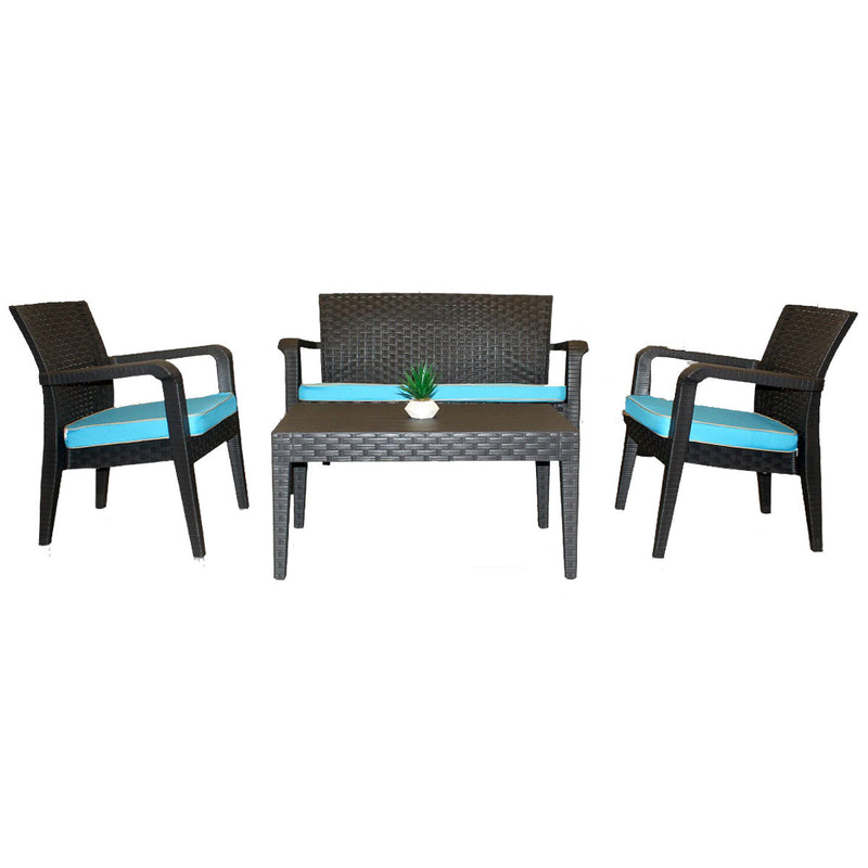 Rainbow Outdoor Alaska 4-Piece Seating Set with Cushions-Anthracite