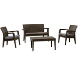 Rainbow Outdoor Alaska 4-Piece Seating Set with Cushions-Brown