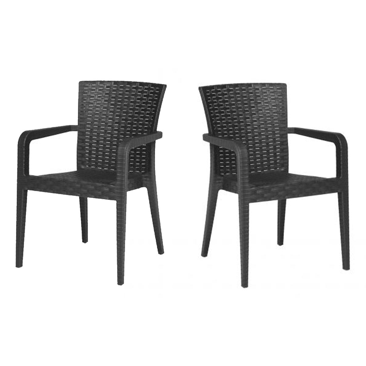 Rainbow Outdoor Alberta Set of 2 Stackable Armchair-Anthracite