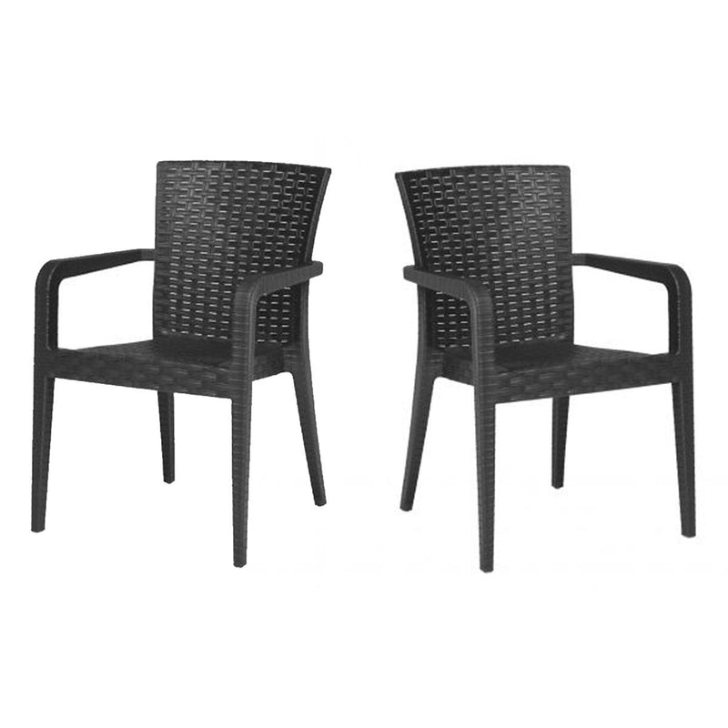 Rainbow Outdoor Alberta Set of 2 Stackable Armchair-Anthracite