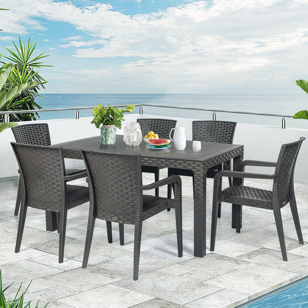 Rainbow Outdoor Alberta 7-Piece Dining Set-Anthracite