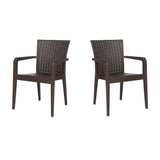 Rainbow Outdoor Alberta Set of 2 Stackable Armchair-Brown