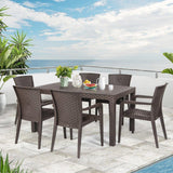 Rainbow Outdoor Alberta 7-Piece Dining Set-Brown