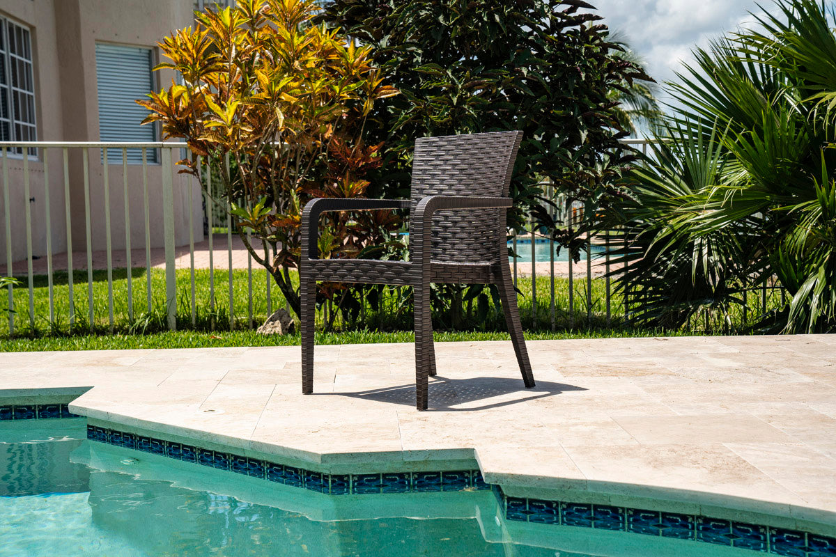 Rainbow Outdoor Alberta Set of 2 Stackable Armchair-Brown