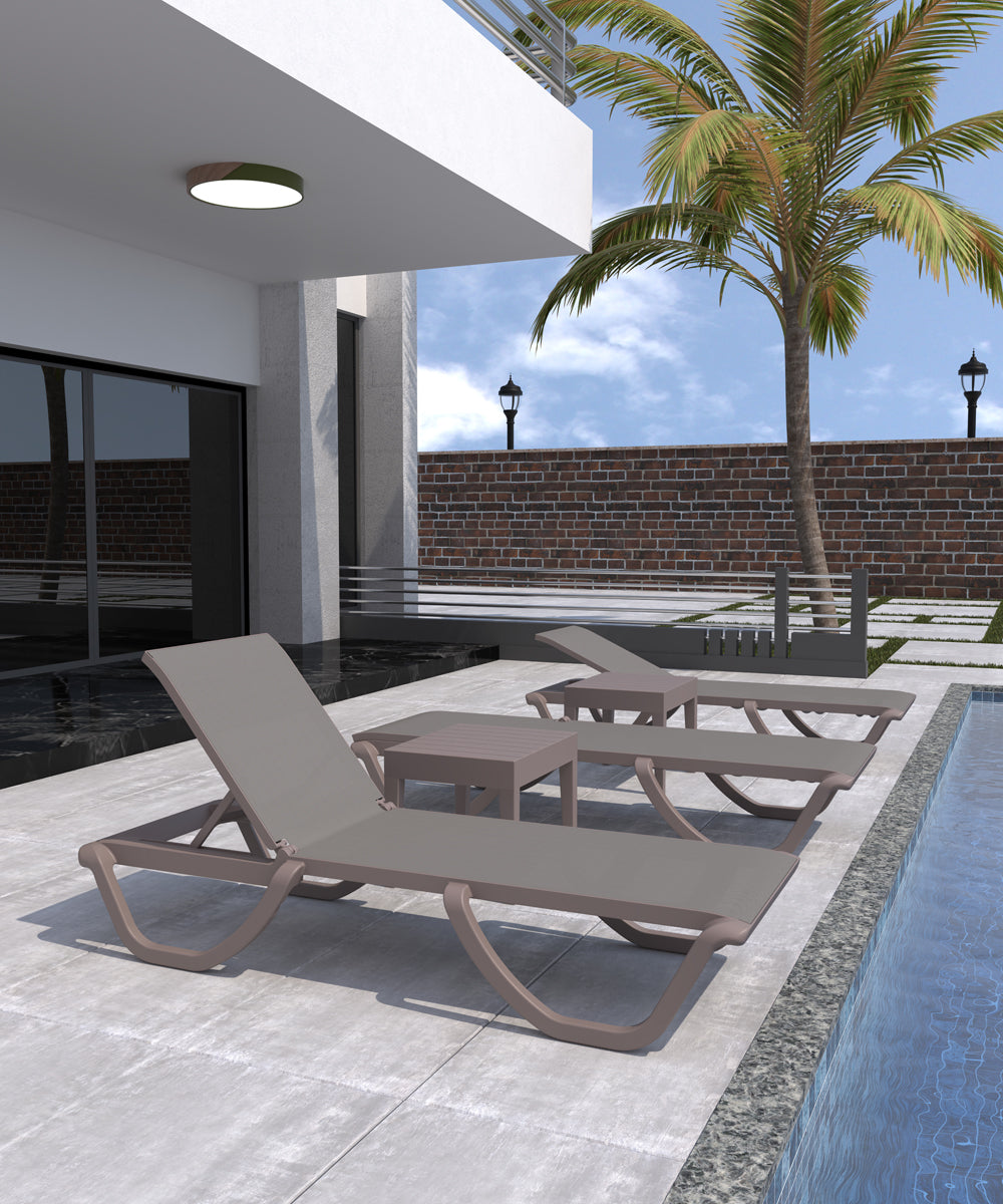 Rainbow Outdoor Florence Set of 2 Chaise Lounger - Cappucino - Cappucino Sling