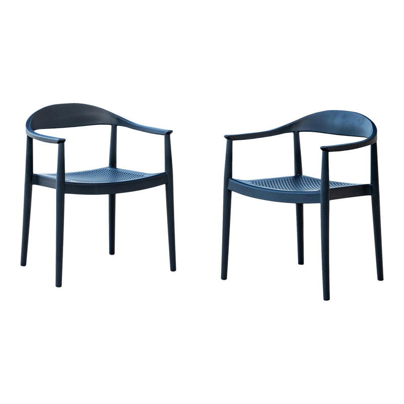 Rainbow Outdoor Kennedy Set of 2 Stackable Armchair-Anthracite