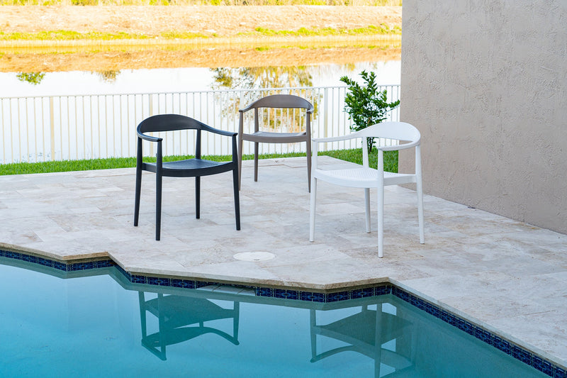 Rainbow Outdoor Kennedy Set of 2 Stackable Armchair-White