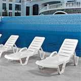 Rainbow Outdoor Lara Set of 2 Stackable Chaise Lounge-White