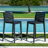 Rainbow Outdoor Leva Set of 2 Counter Stools - Anthracite