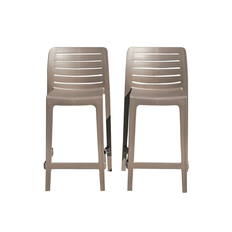 Rainbow Outdoor Leva Set of 2 Barstools - Cappucino