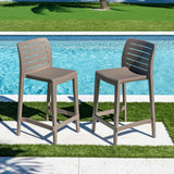 Rainbow Outdoor Leva Set of 2 Counter Stools - Cappucino