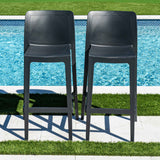 Rainbow Outdoor Luna Set of 2 Barstools - Anthracite