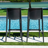 Rainbow Outdoor Luna Set of 2 Barstools - Anthracite