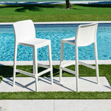 Rainbow Outdoor Luna Set of 2 Barstools - White
