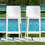 Rainbow Outdoor Luna Set of 2 Barstools - White