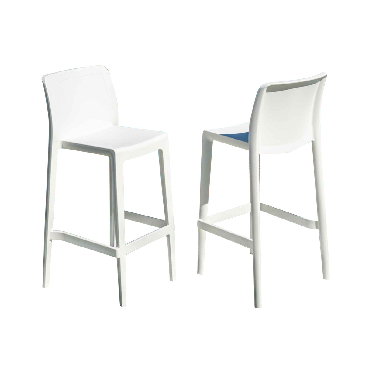 Rainbow Outdoor Luna Set of 2 Barstools - White