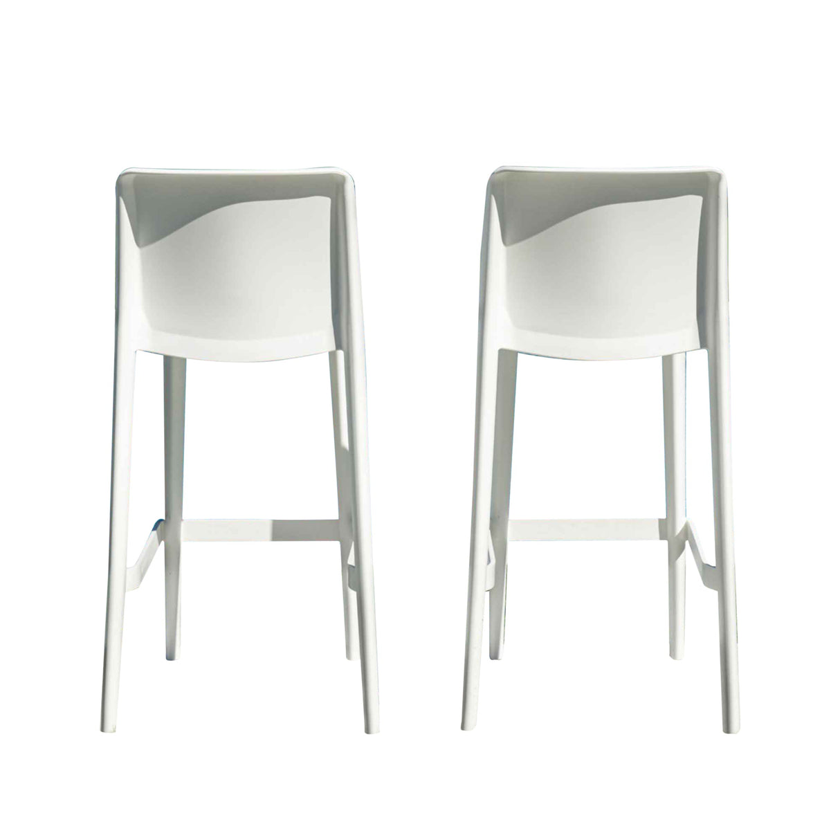 Rainbow Outdoor Luna Set of 2 Barstools - White