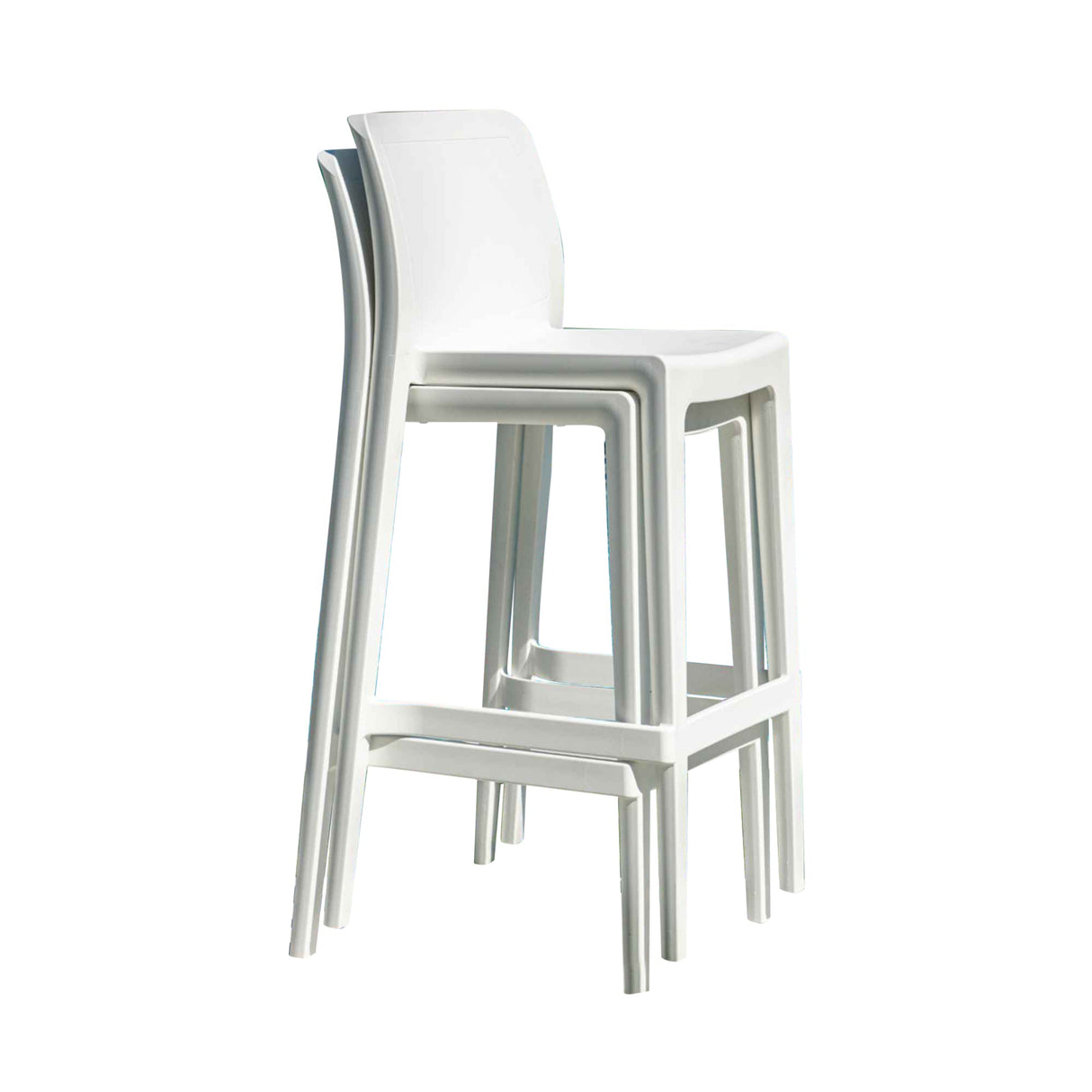 Rainbow Outdoor Luna Set of 2 Barstools - White