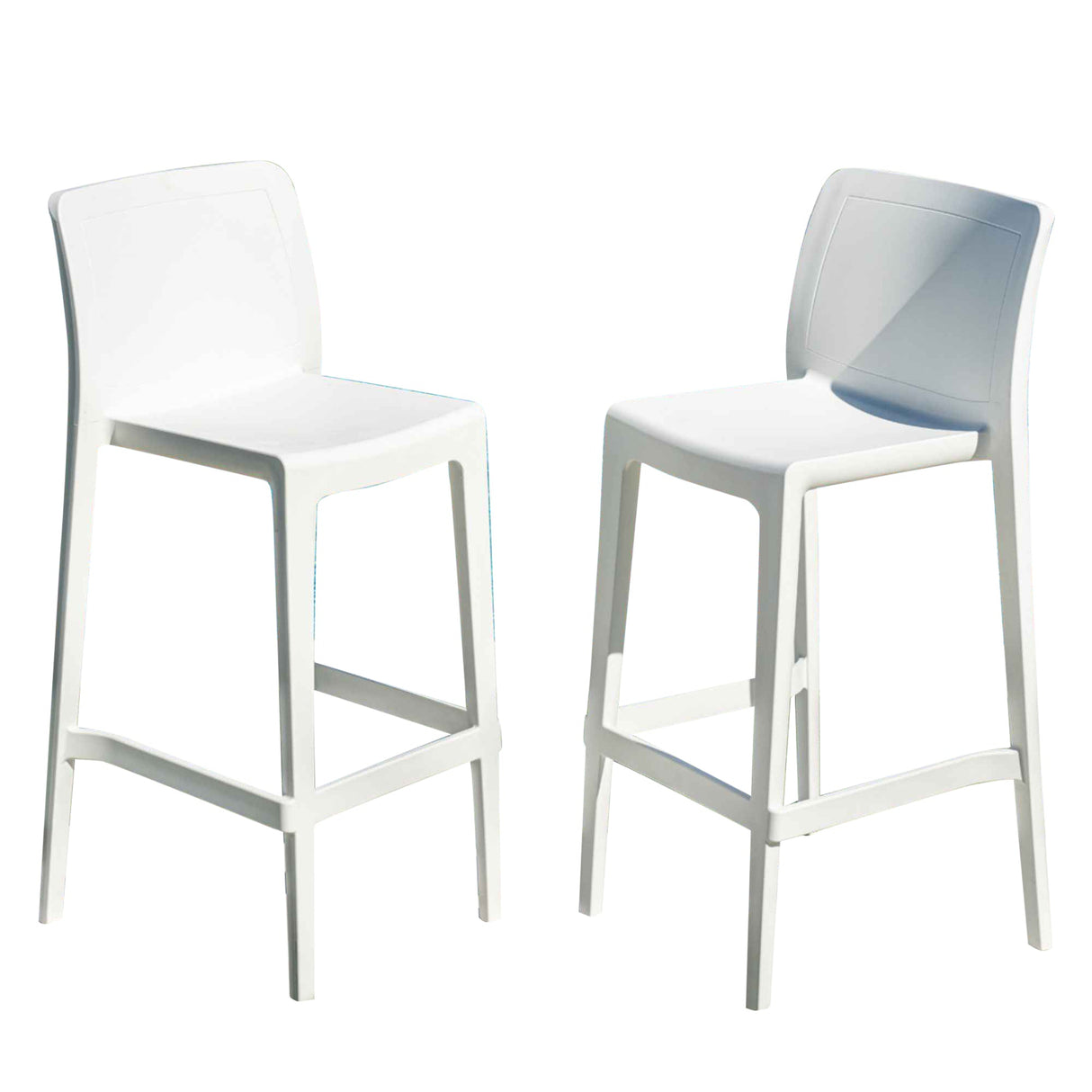Rainbow Outdoor Luna Set of 2 Barstools - White