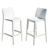 Rainbow Outdoor Luna Set of 2 Barstools - White