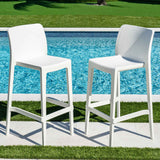 Rainbow Outdoor Luna Set of 2 Barstools - White