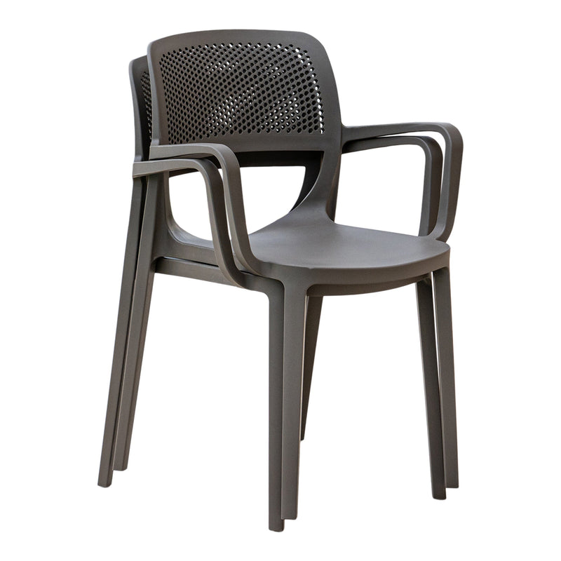 Rainbow Outdoor Mila Set of 2 Stackable Armchair-Cappuccino