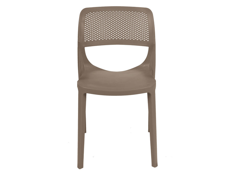 Rainbow Outdoor Mila Set of 2 Stackable Side Chair-Cappuccino