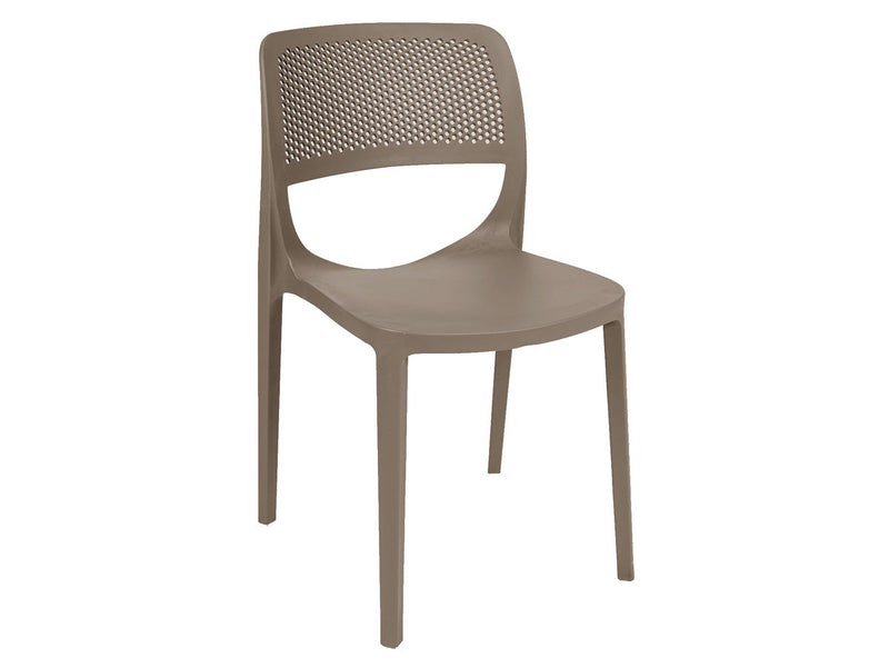 Rainbow Outdoor Mila Set of 2 Stackable Side Chair-Cappuccino