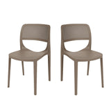 Rainbow Outdoor Mila Set of 2 Stackable Side Chair-Cappuccino