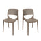 Rainbow Outdoor Mila Set of 2 Stackable Side Chair-Cappuccino