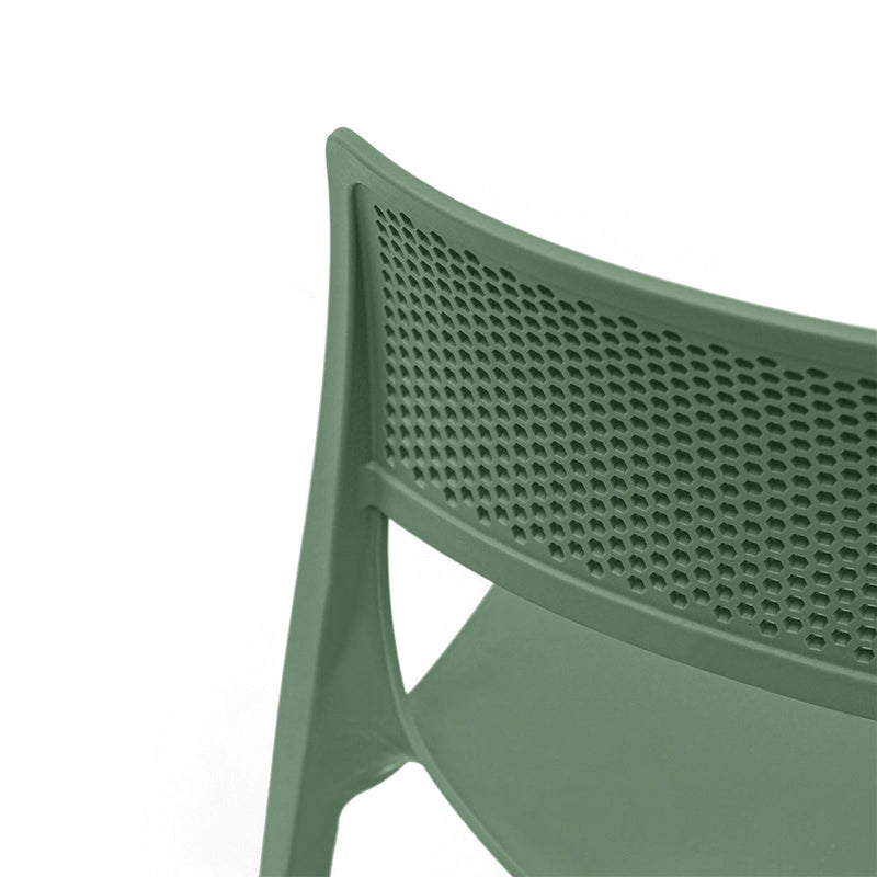 Rainbow Outdoor Mila Set of 2 Stackable Side Chair-Green