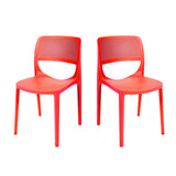 Rainbow Outdoor Mila Set of 2 Stackable Side Chair-Red