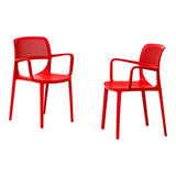 Rainbow Outdoor Mila Set of 2 Stackable Armchair-Red