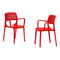 Rainbow Outdoor Mila Set of 2 Stackable Armchair-Red