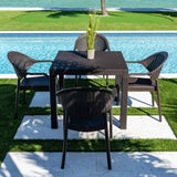 Rainbow Outdoor Mona 5-Piece Dining Set-Brown