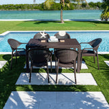 Rainbow Outdoor Mona 7-Piece Dining Set-Brown