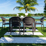 Rainbow Outdoor Mona 7-Piece Dining Set-Brown