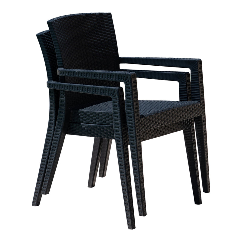 Rainbow Outdoor Montana Set of 2 Stackable Armchair-Anthracite