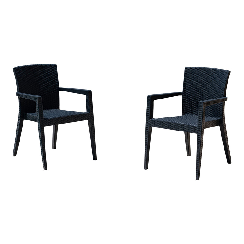Rainbow Outdoor Montana Set of 2 Stackable Armchair-Anthracite
