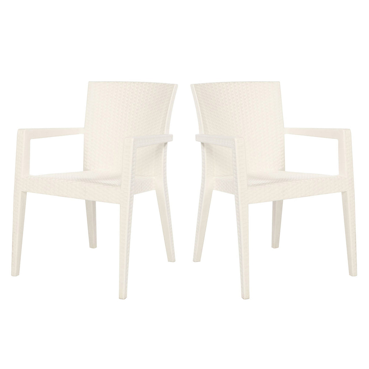 Rainbow Outdoor Montana Set of 2 Stackable Armchair-White