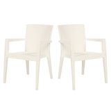 Rainbow Outdoor Montana Set of 2 Stackable Armchair-White