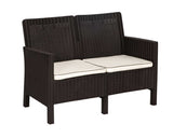 Rainbow Outdoor Nova 4-Piece Settee Set with Loveseat and Cushions-Brown