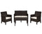 Rainbow Outdoor Nova 4-Piece Settee Set with Loveseat and Cushions-Brown